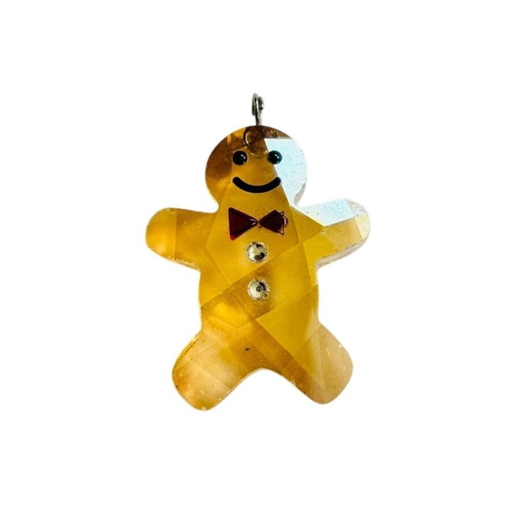 Swarovski Twinkling Gingerbread Man Ornament Swan Signed Crystal Rhinestone